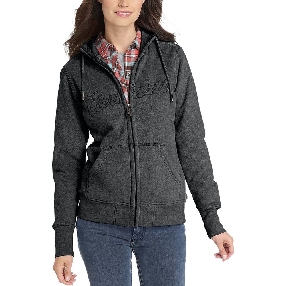 Carhartt Womens Clarksburg Full Zip Hoodie Charcoal Grey XXL 102340-013